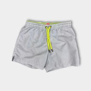 Sunuva Boys Gray & White Striped Swim Trunks 5-6